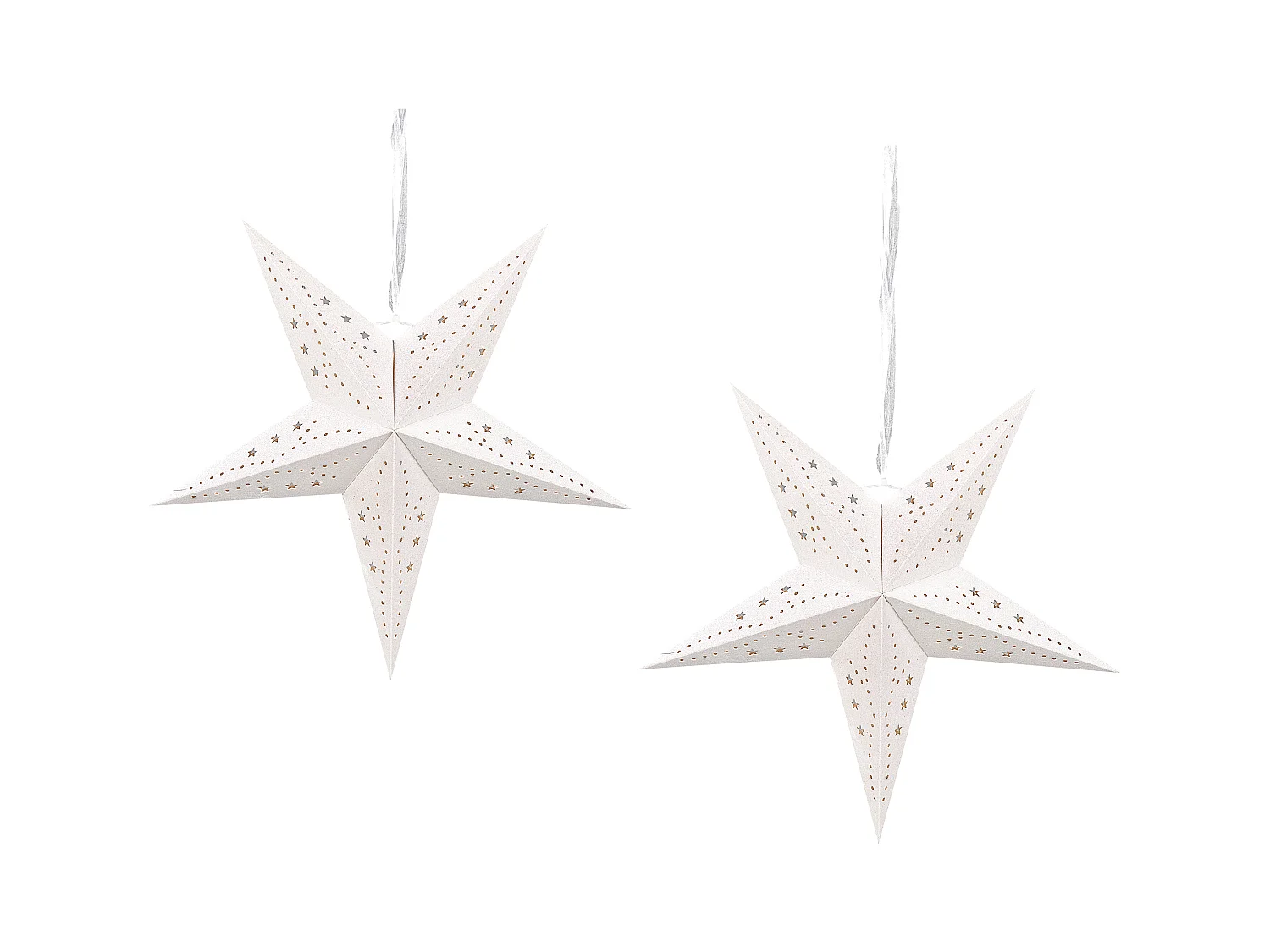 Lot de 2 décorations suspendues LED MOTTI Étoile 45 cm Blanc