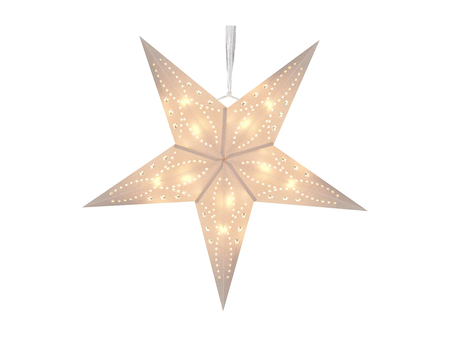 Set di 2 decorazioni da appendere stella MOTTI Carta 45 cm Bianco