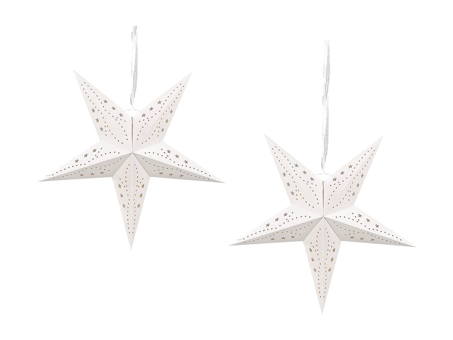 Set di 2 decorazioni da appendere stella MOTTI Carta 45 cm Bianco