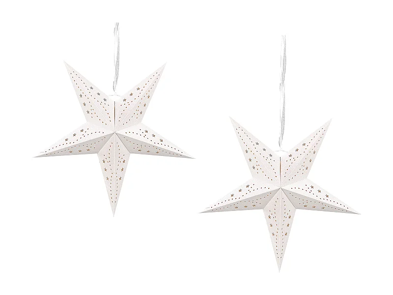 Zestaw 2 dekoracji ściennych Gwiazda MOTTI Papier 45 cm Biały
