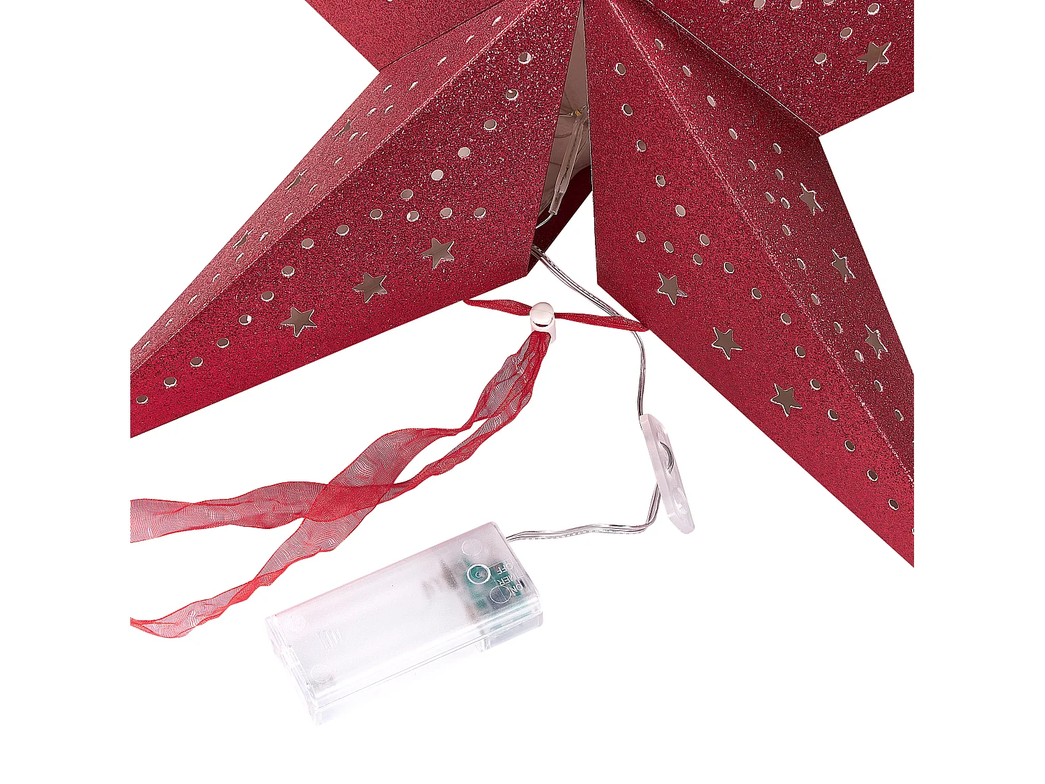 Lot de 2 décorations suspendues LED MOTTI Étoile 45 cm Rouge