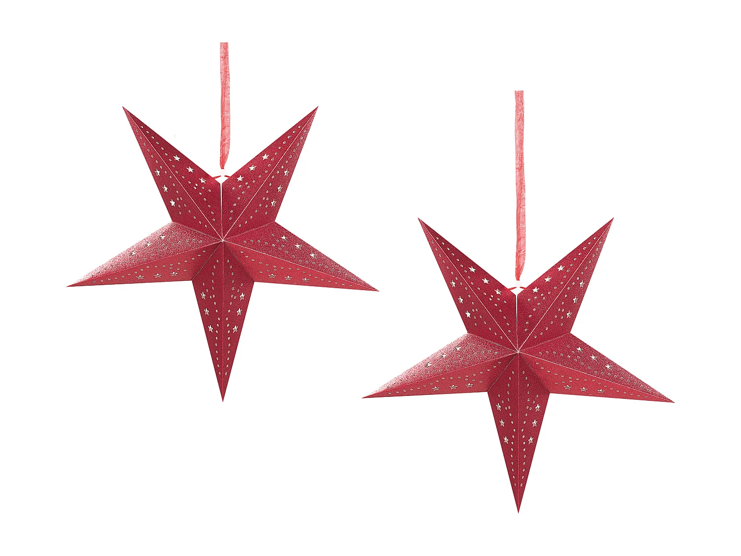 Lot de 2 décorations suspendues LED MOTTI Étoile 45 cm Rouge