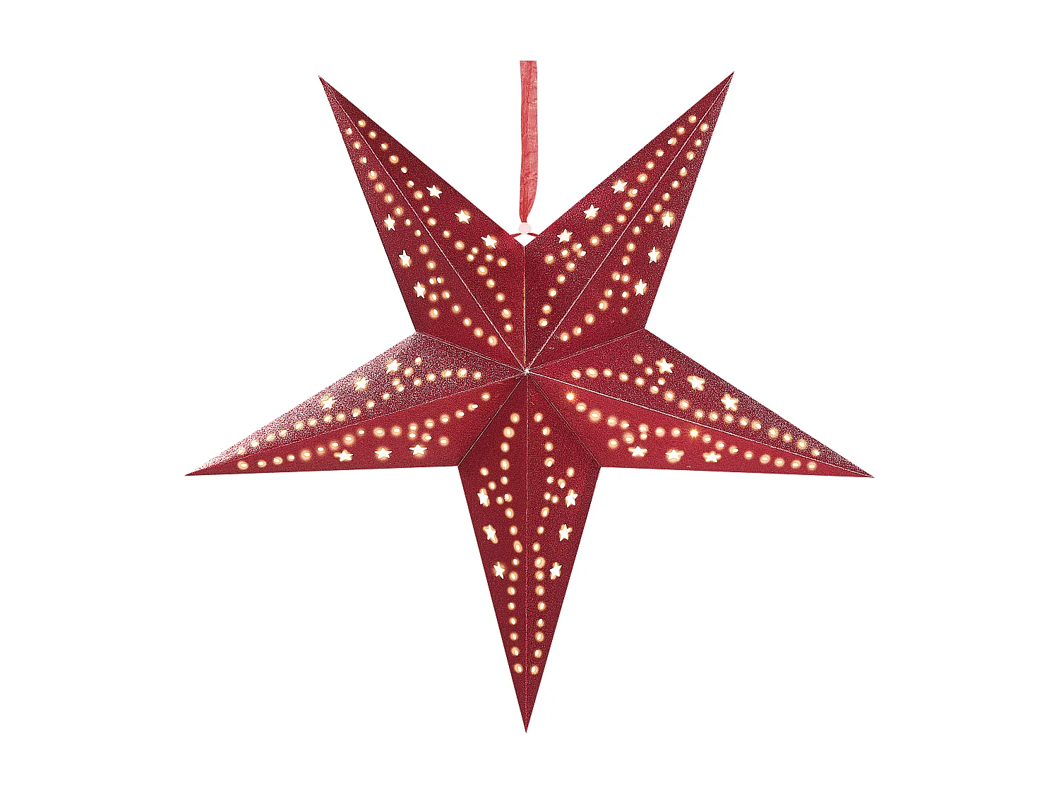 Lot de 2 décorations suspendues LED MOTTI Étoile 45 cm Rouge