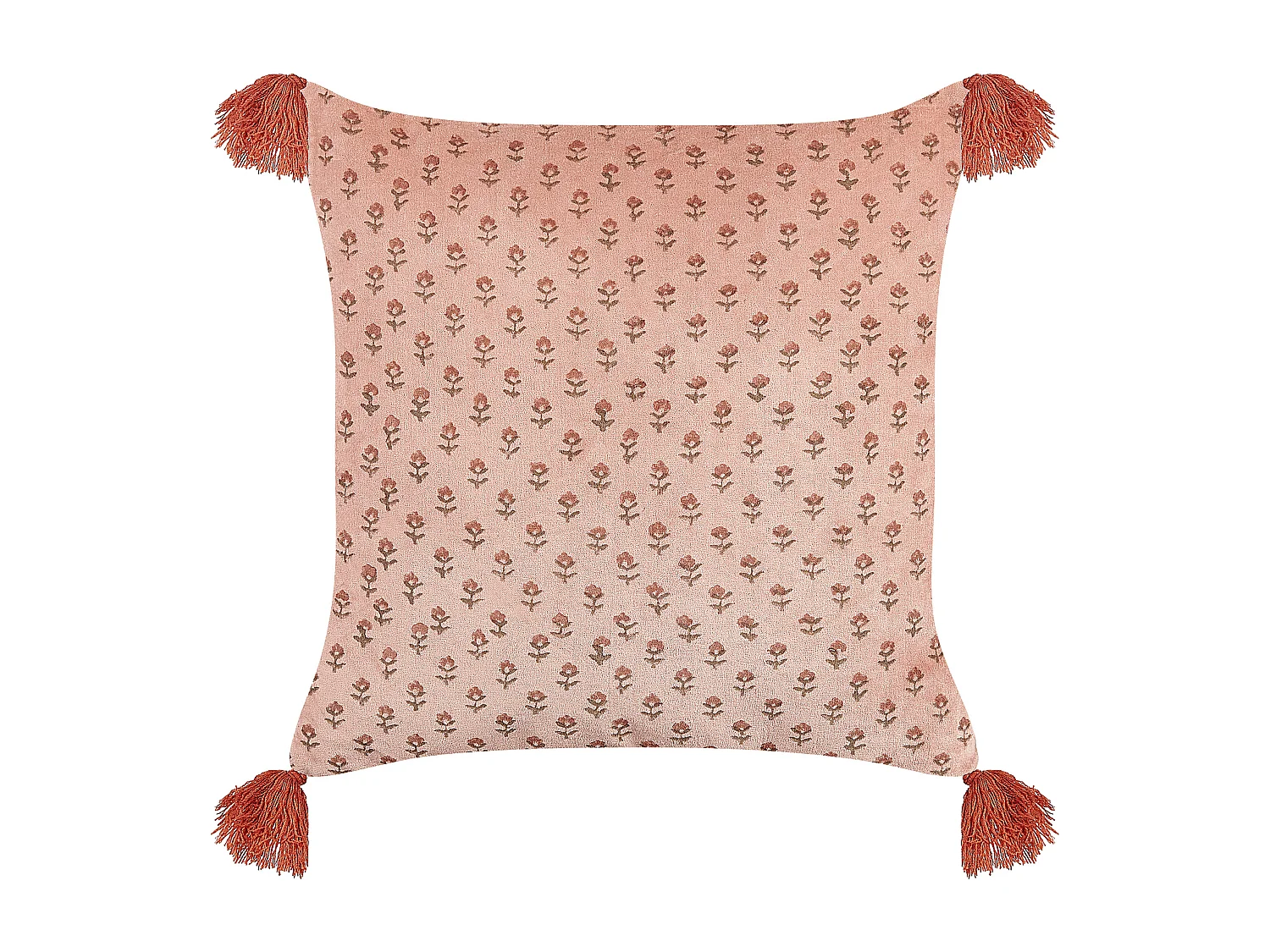 Set di 2 cuscini RUMHORA Velluto 45 x 45 cm Rosa Trama floreale