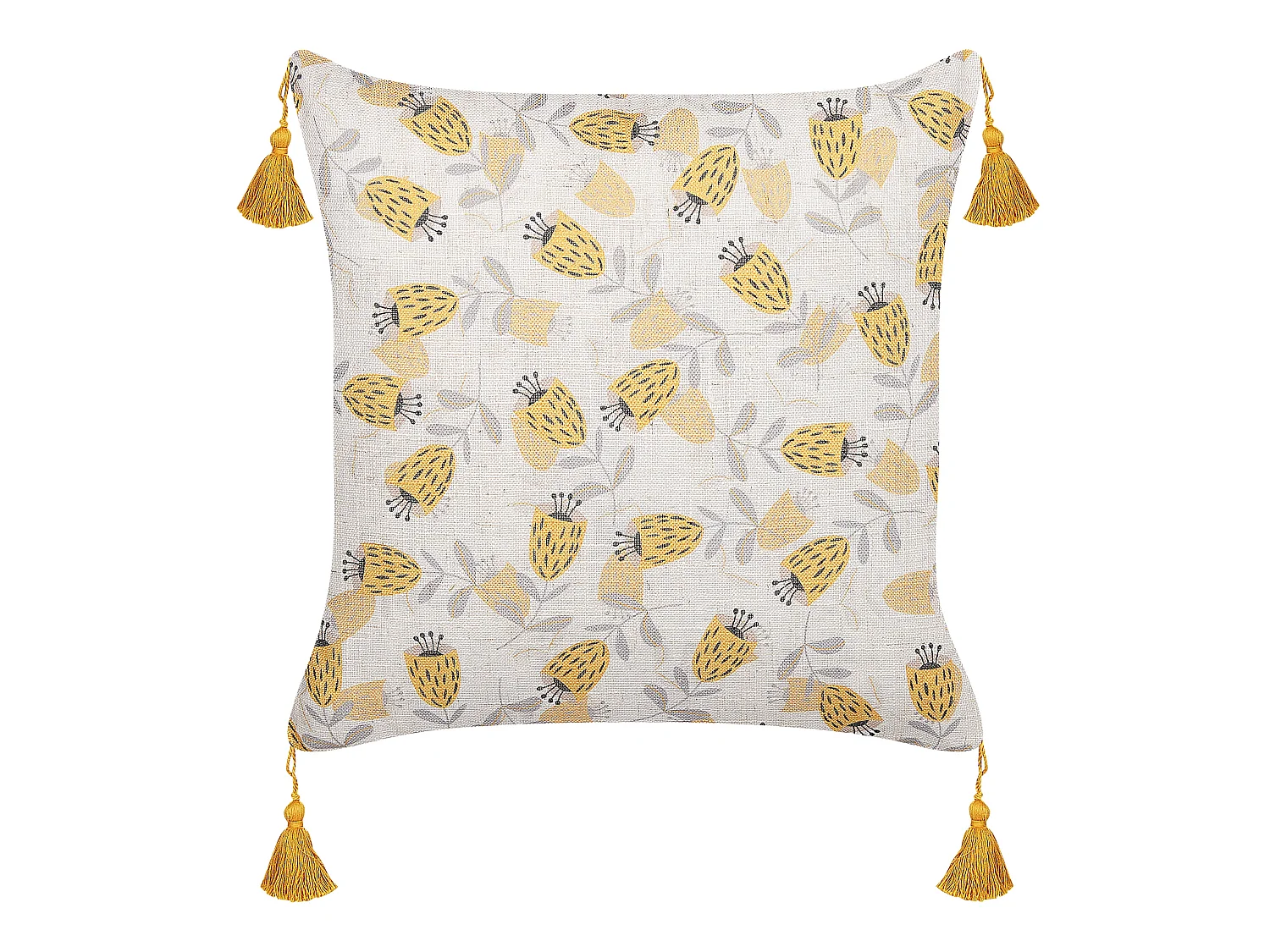 Zestaw 2 poduszek dekoracyjnych ABUTILON 45 x 45 cm Beżowy Wzór kwiatowy