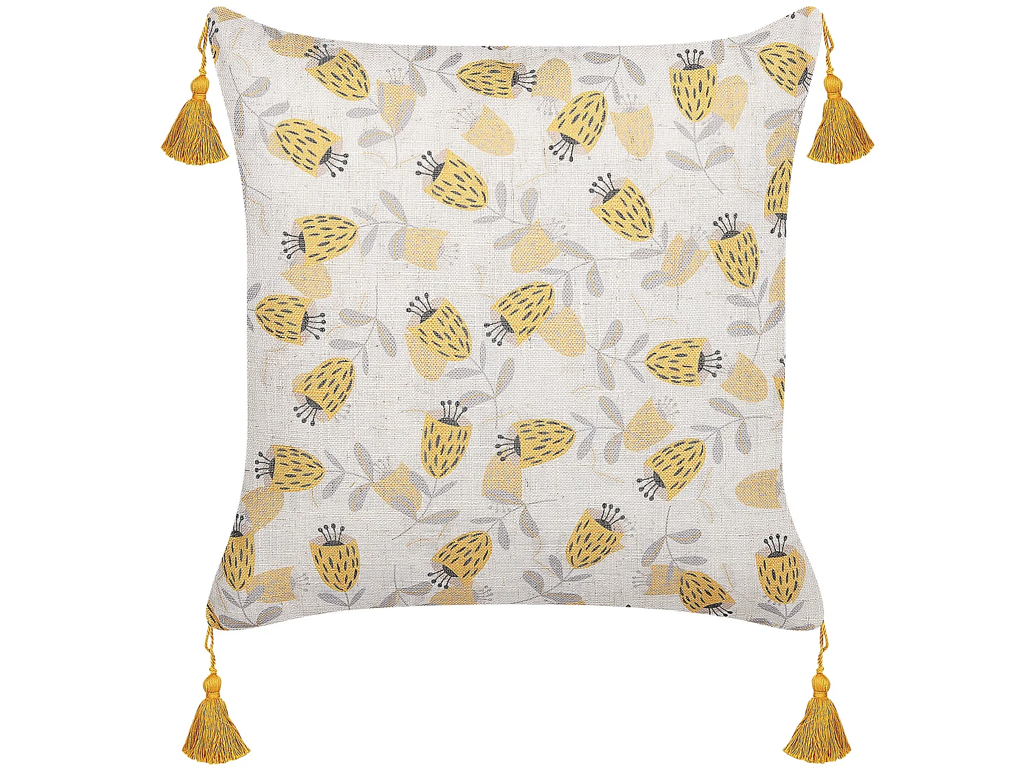 Set van 2 decoratieve kussens ABUTILON 45 x 45 cm Beige Bloempatroon