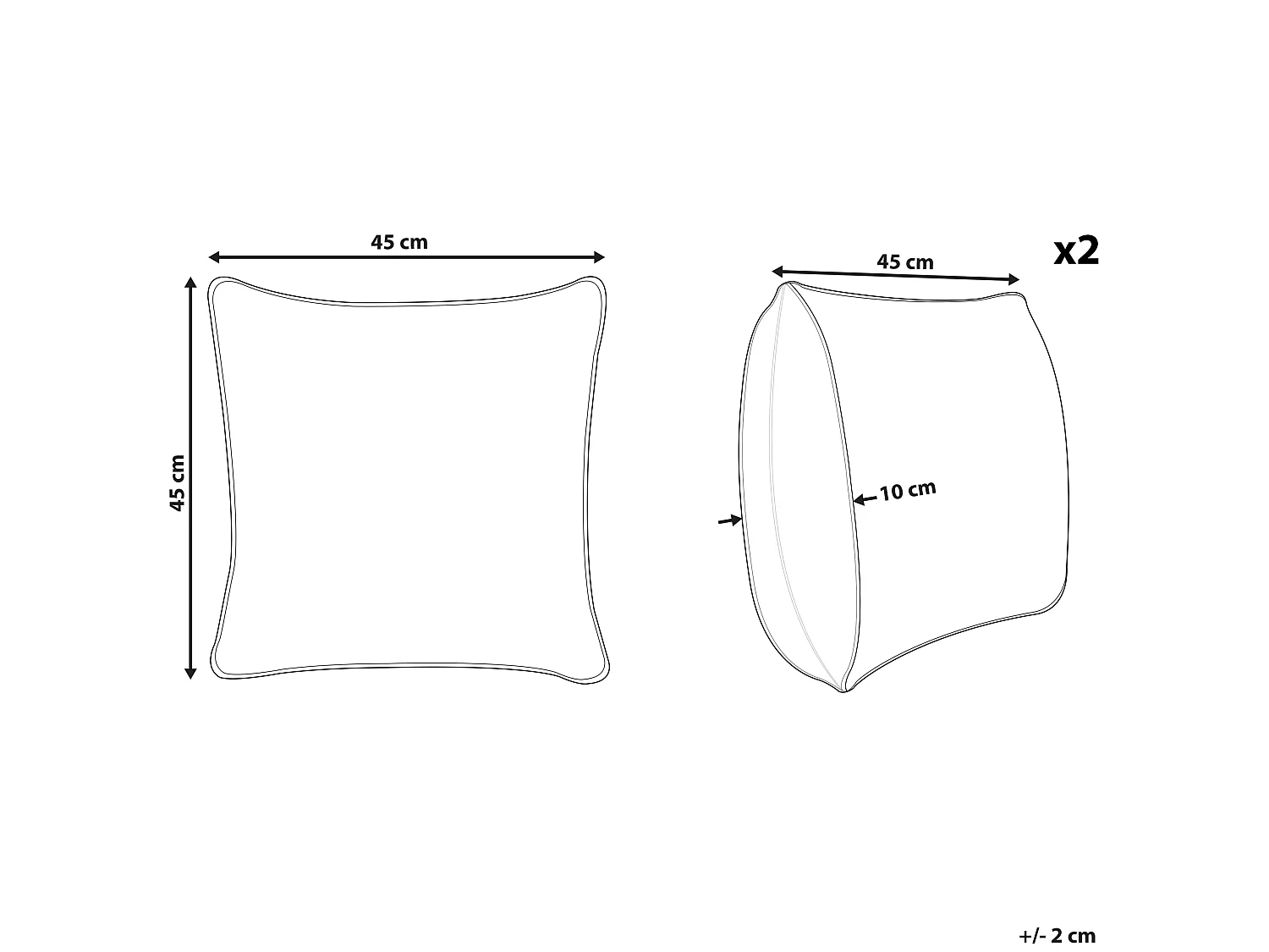 Set van 2 decoratieve kussens ABUTILON 45 x 45 cm Beige Bloempatroon