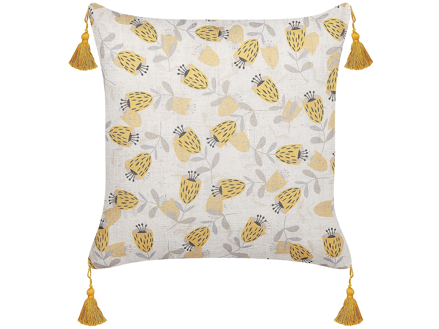 Zestaw 2 poduszek dekoracyjnych ABUTILON 45 x 45 cm Beżowy Wzór kwiatowy