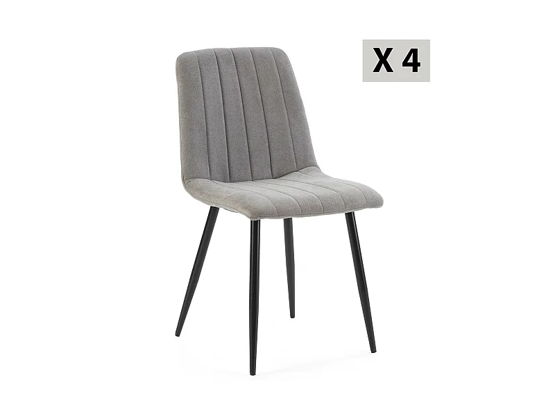 Stuhl-set 4er Sagi grau