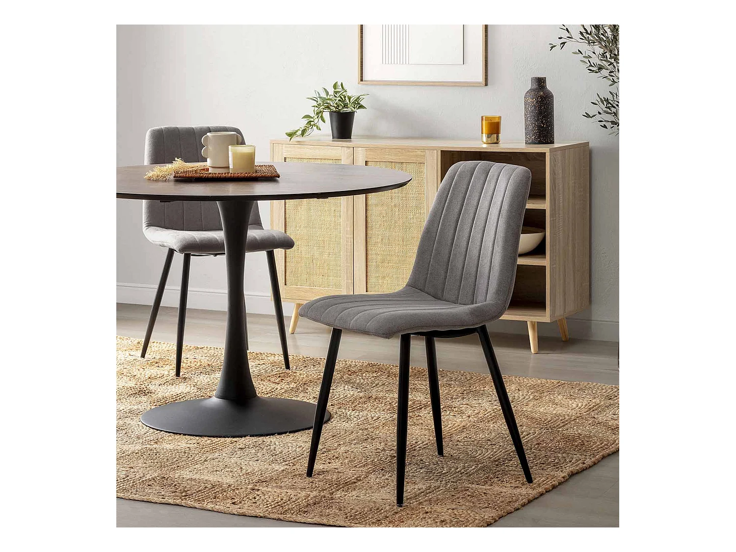 Stuhl-set 4er Sagi grau