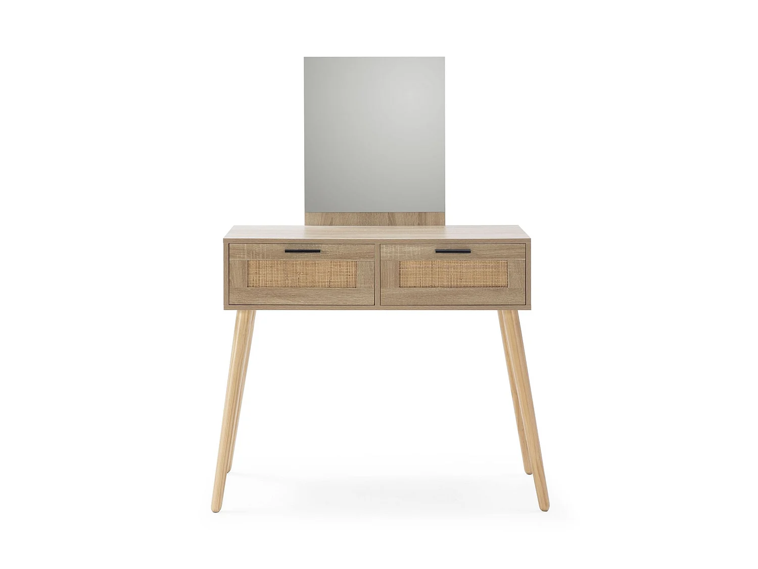 Mueble recibidor Dalia 2 cajones + espejo, color roble