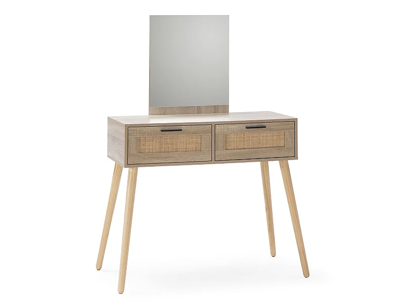 Haltafel Dalia 2 laden + spiegel, eikenkleur