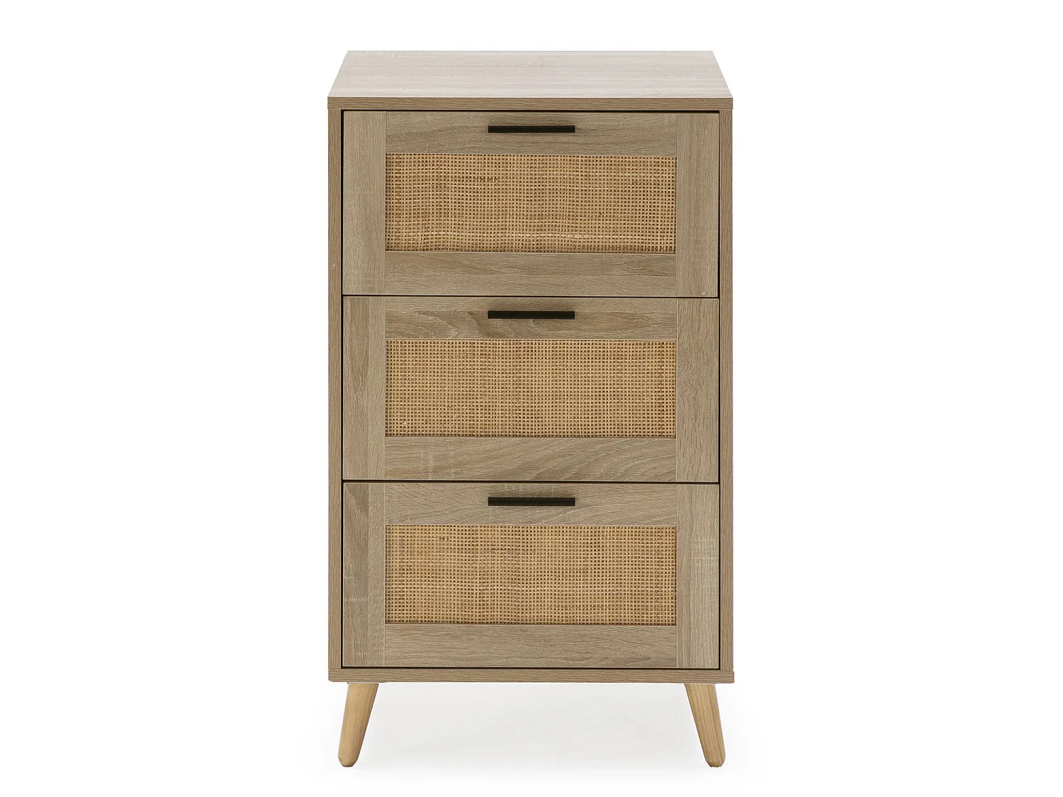 Chiffonnier nuit Dalia 4 tiroirs couleur chêne, 80 cm longueur