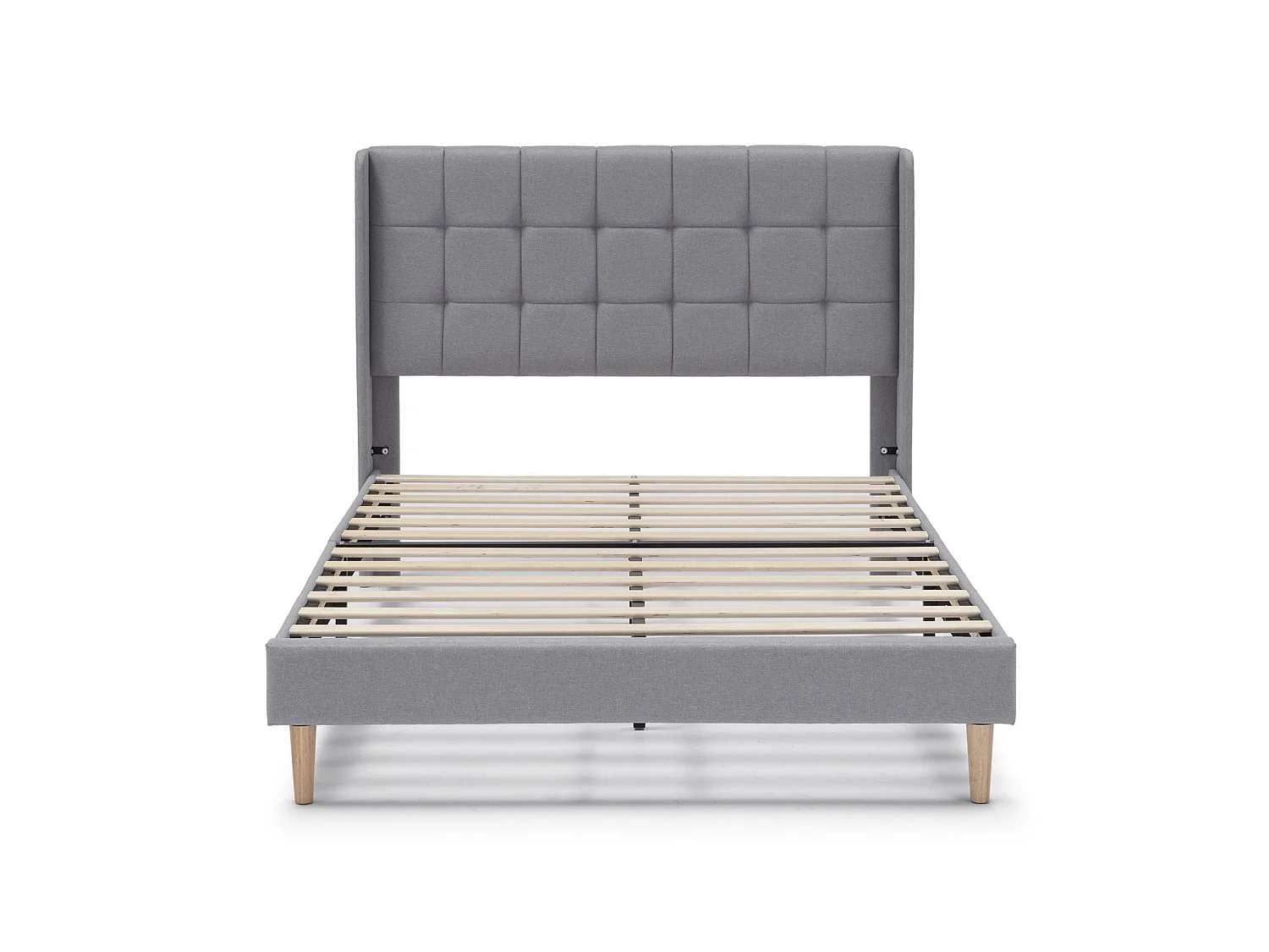 Gestoffeerd bedframe Esther van 30 cm, 150x190 cm, Lichtgrijs