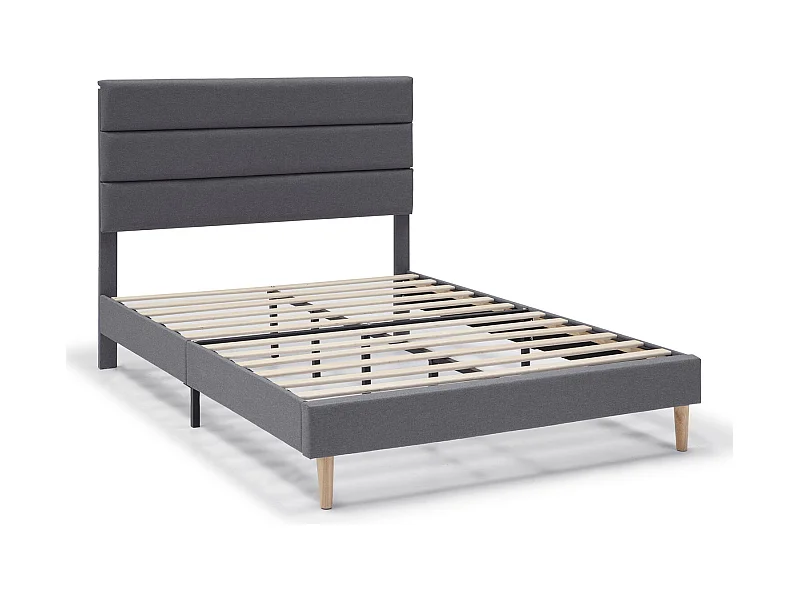 Estructura de Cama tapizada Aroma de 30 cm, 90x190 cm, Gris oscuro