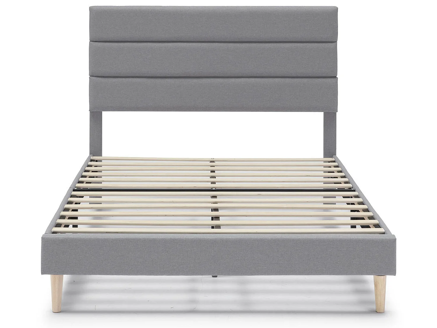 Cadre de lit plateforme Aroma capitonné 30 cm, 150x190 cm, Gris clair