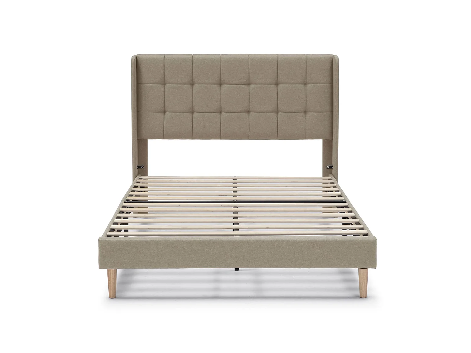 Gestoffeerd bedframe Esther van 30 cm, 150x190 cm, Beige