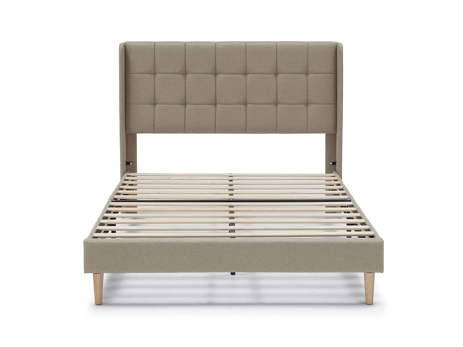 Cadre de lit plateforme Esther capitonné 30 cm, 150x190 cm, Beige
