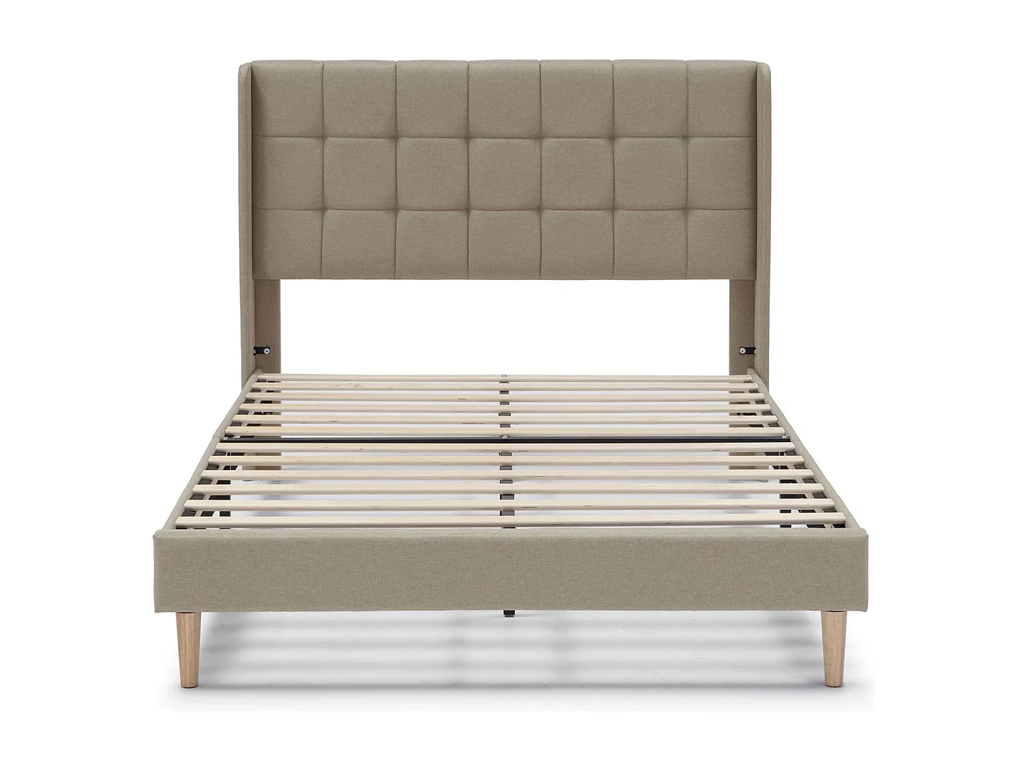 Gestoffeerd bedframe Esther van 30 cm, 90x190 cm, Beige