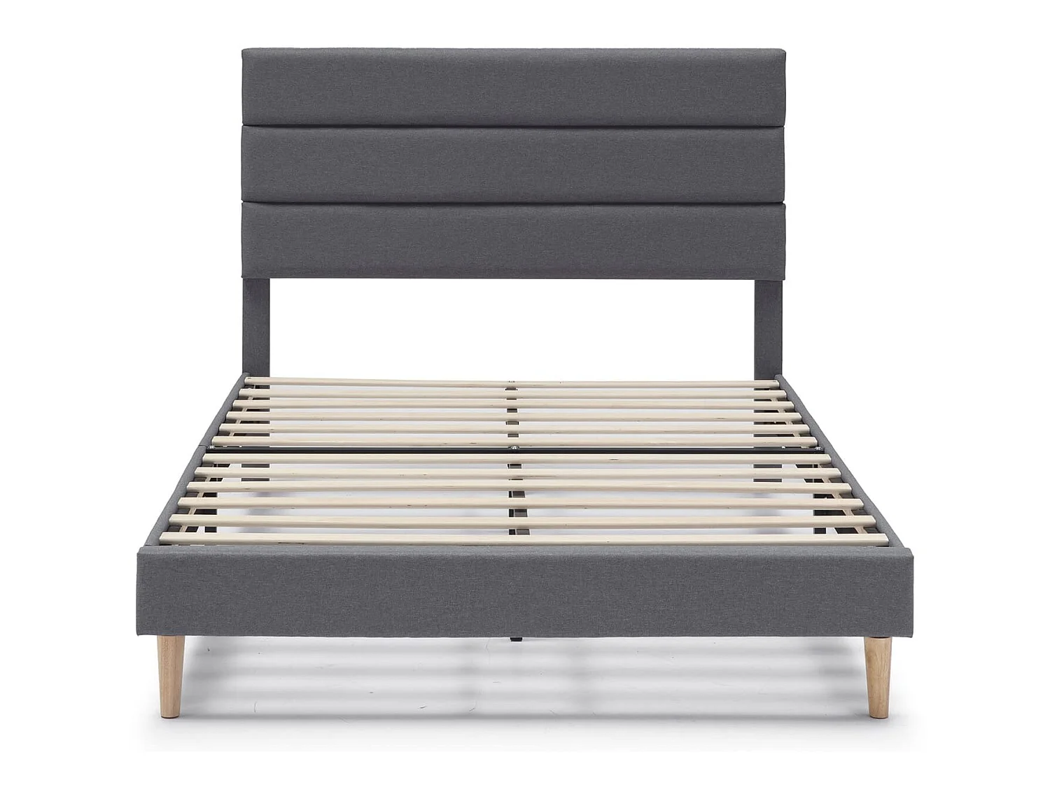 Cadre de lit plateforme Aroma capitonné 30 cm, 150x190 cm, Gris foncé