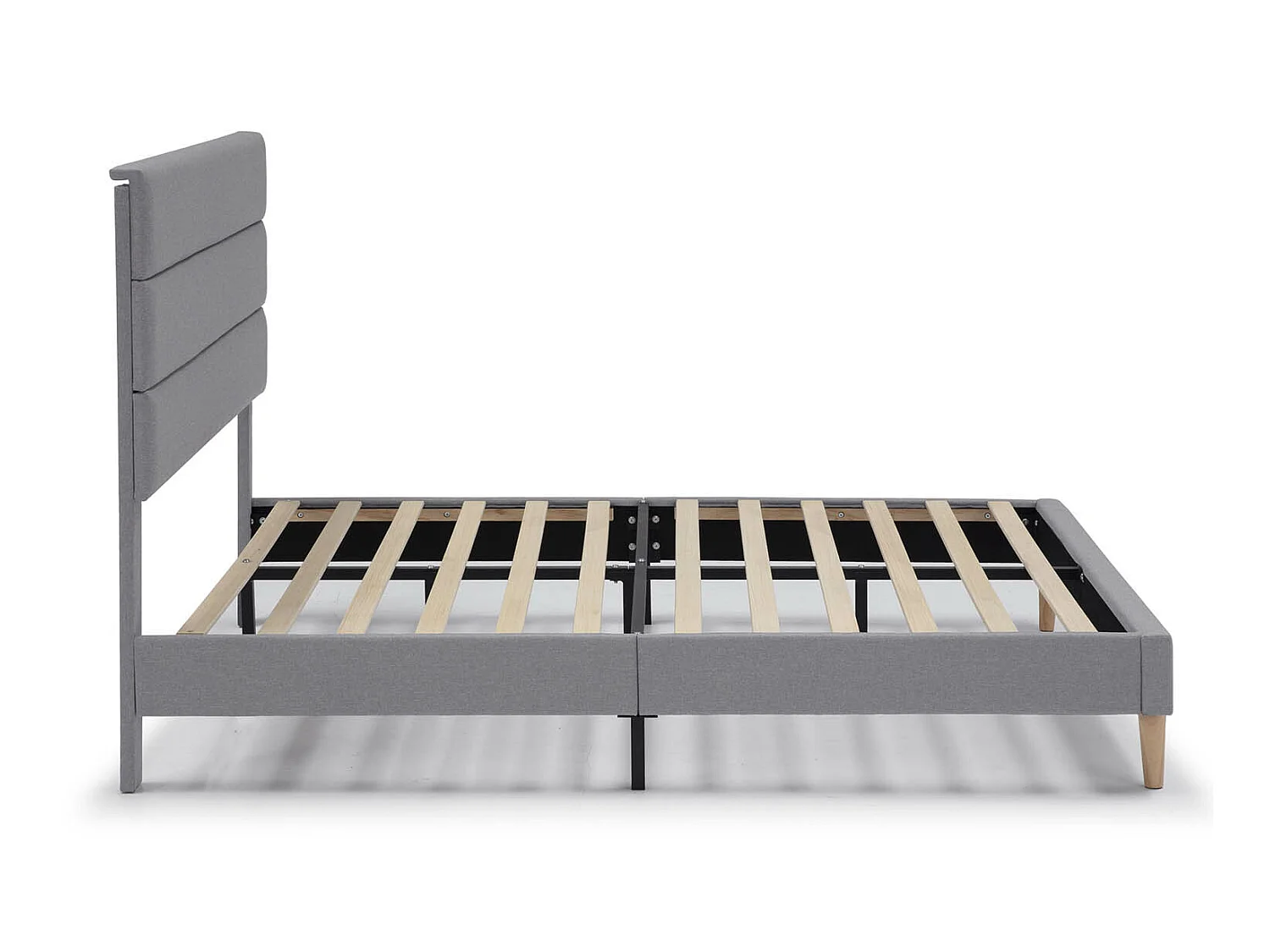 Estructura de Cama tapizada Aroma de 30 cm, 135/140x190 cm, Gris claro