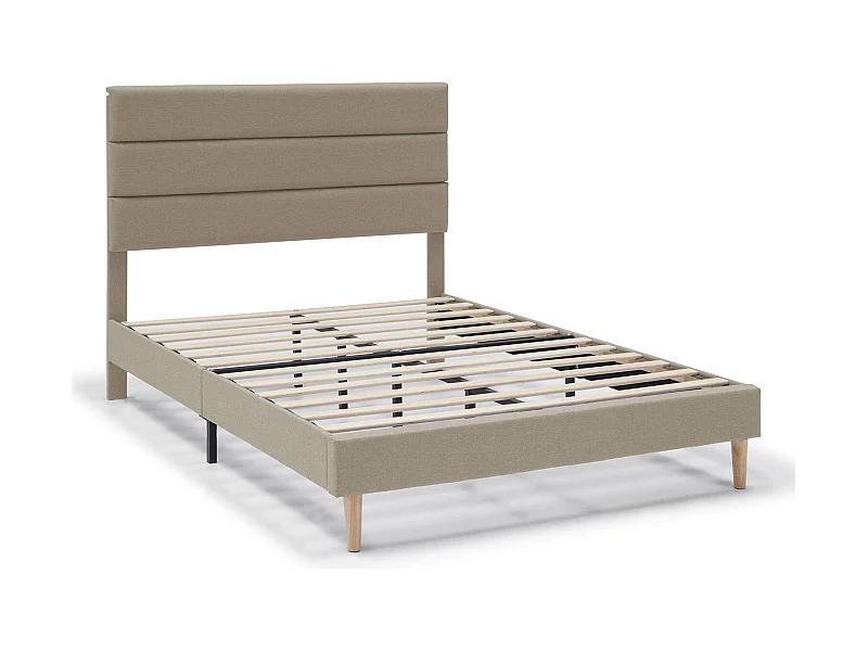 Estructura de Cama tapizada Aroma de 30 cm, 135/140x190 cm, Beige