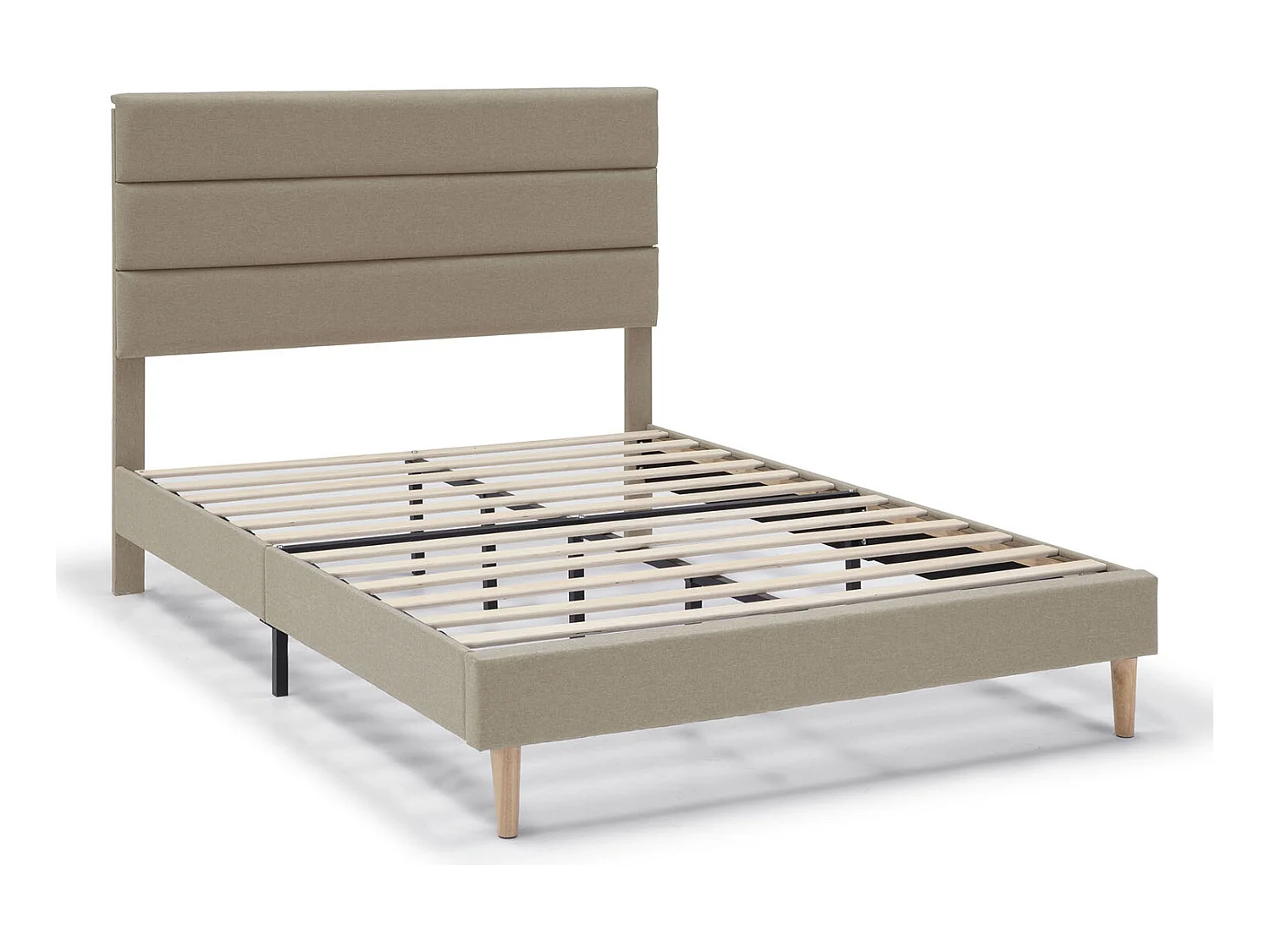 Cadre de lit plateforme Aroma capitonné 30 cm, 140x190 cm, Beige
