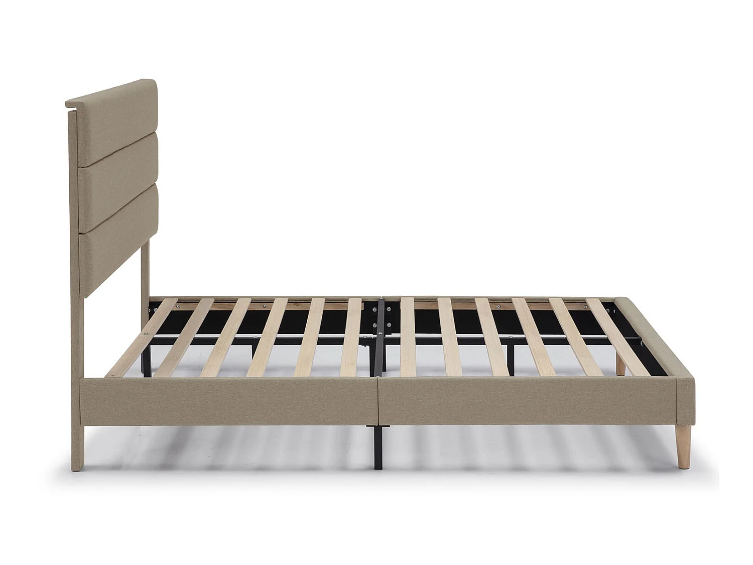 Cadre de lit plateforme Aroma capitonné 30 cm, 140x190 cm, Beige