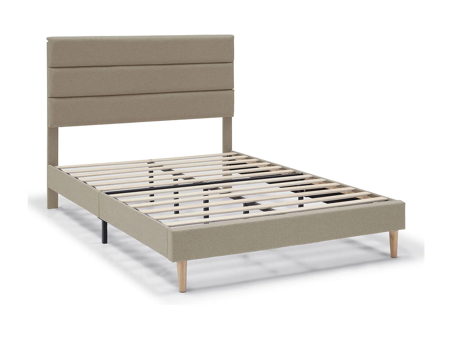 Cadre de lit plateforme Aroma capitonné 30 cm, 140x190 cm, Beige
