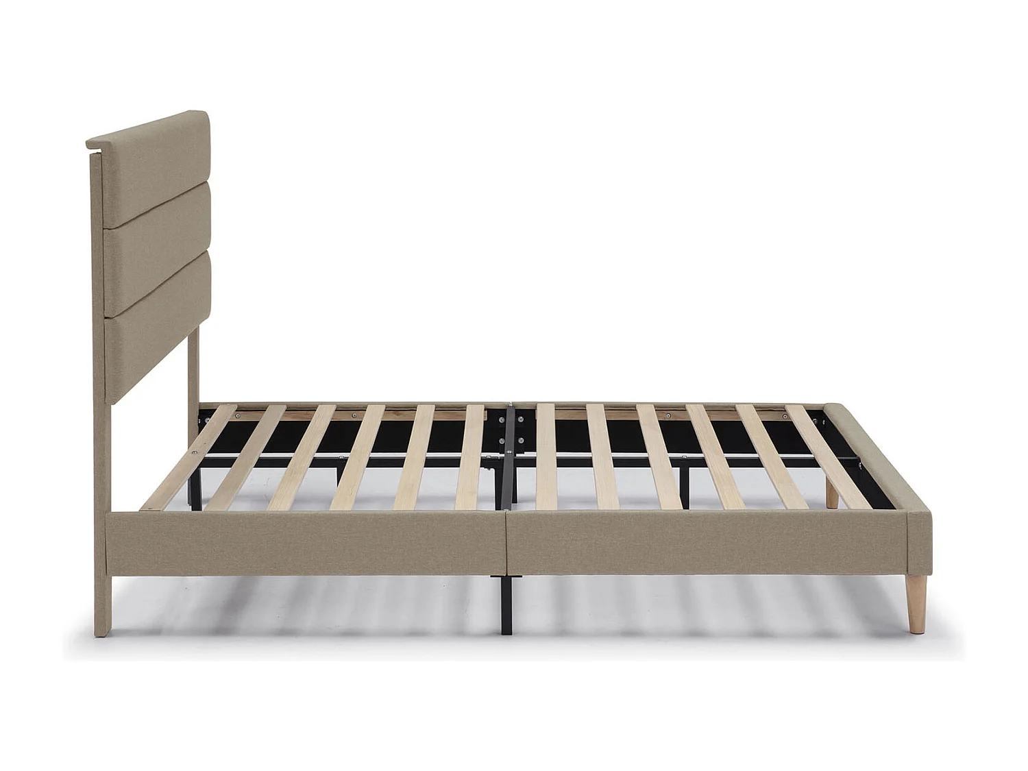 Cadre de lit plateforme Aroma capitonné 30 cm, 140x190 cm, Beige