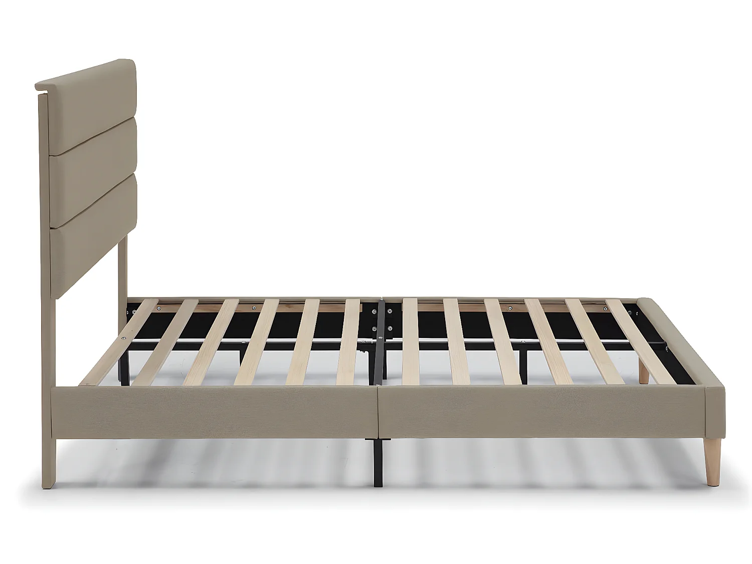 Cadre de lit plateforme Aroma capitonné 30 cm, 90x190 cm, Beige