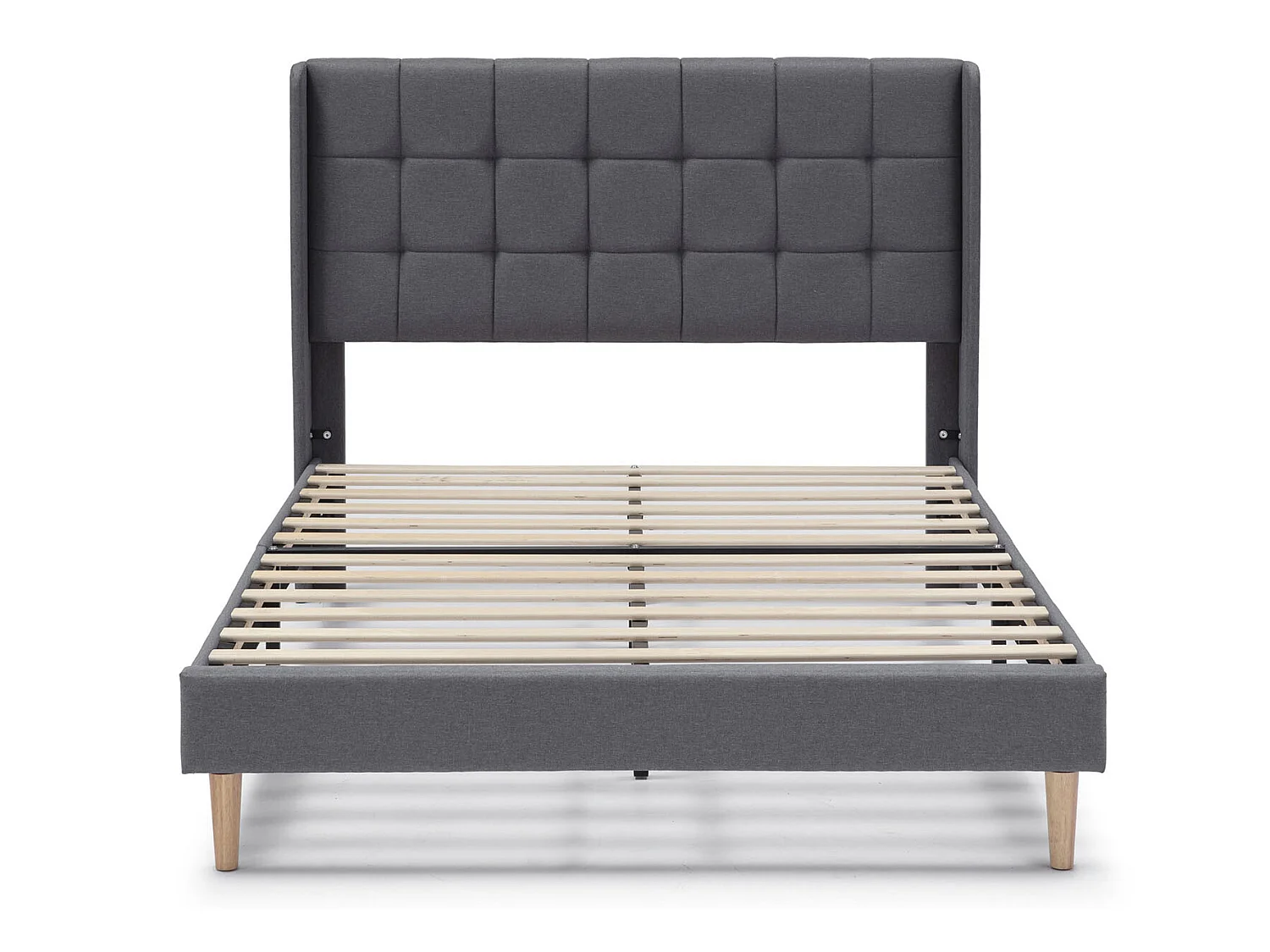 Estructura de Cama tapizada Esther de 30 cm, 90x190 cm, Gris oscuro