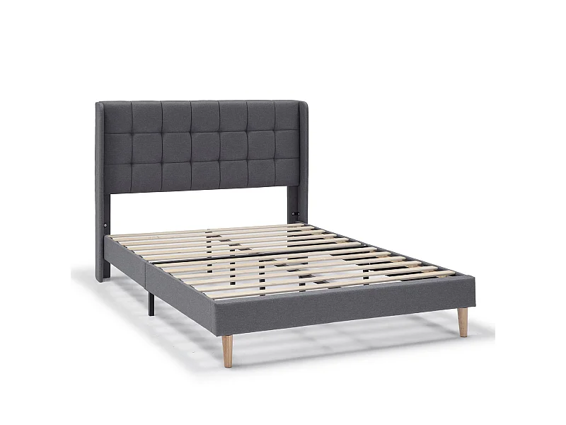 Polsterbett Esther 150x190 cm, Dunkelgrau