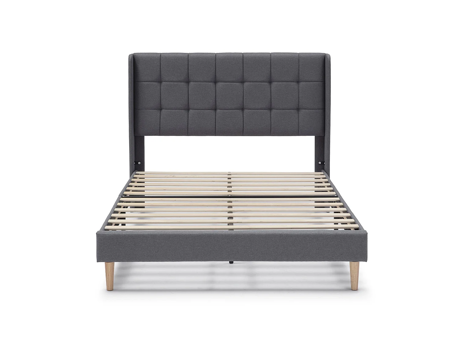 Gestoffeerd bedframe Esther van 30 cm, 150x190 cm, Donkergrijs