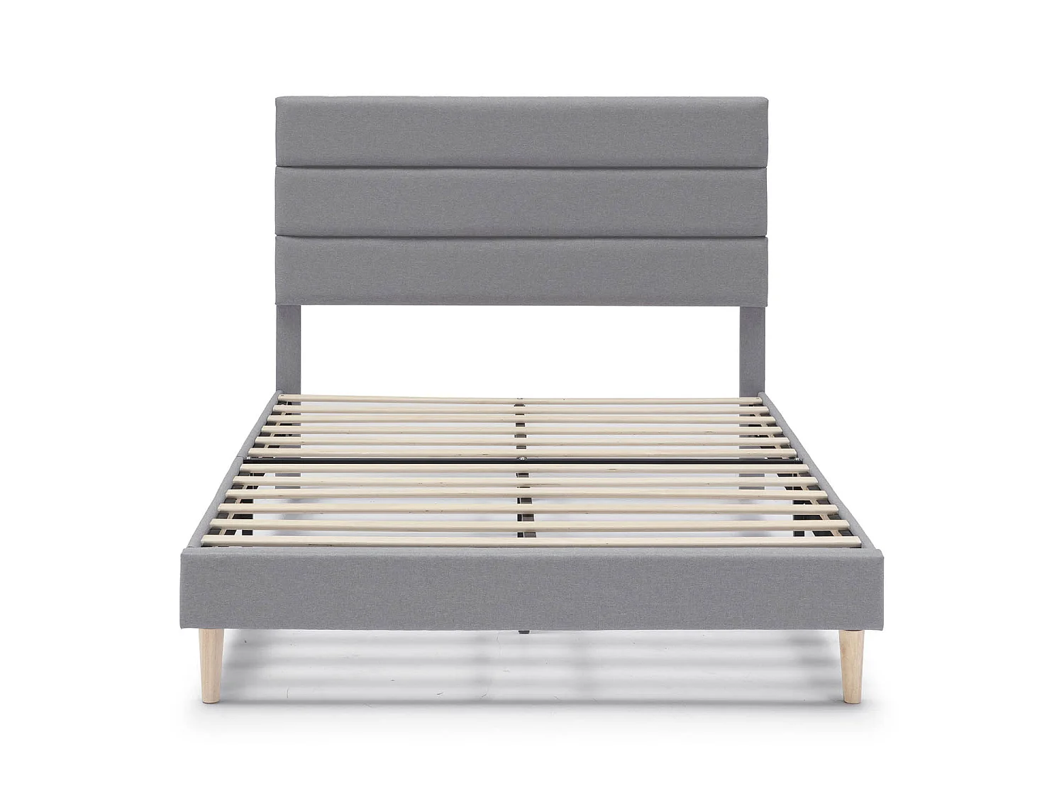 Cadre de lit plateforme Aroma capitonné 30 cm, 90x190 cm, Gris clair