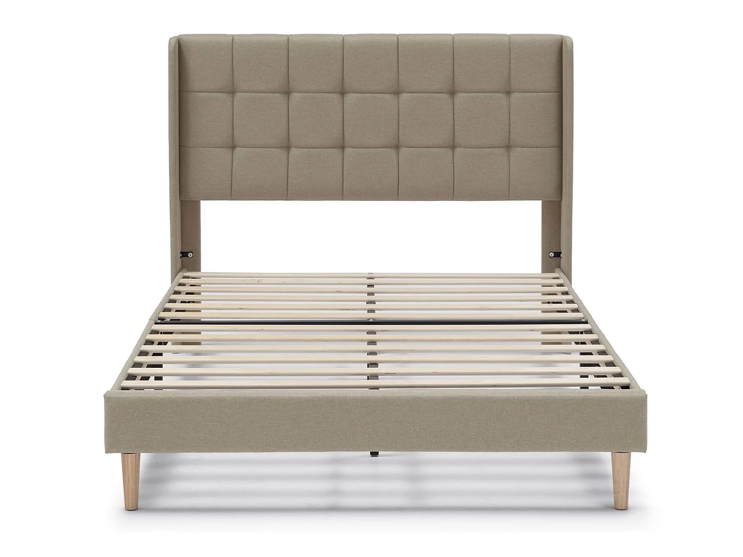 Cadre de lit plateforme Esther capitonné 30 cm, 140x190 cm, Beige