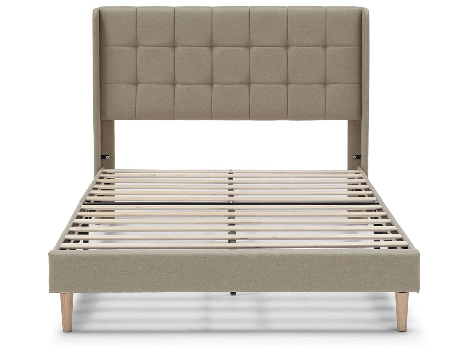 Cadre de lit plateforme Esther capitonné 30 cm, 140x190 cm, Beige