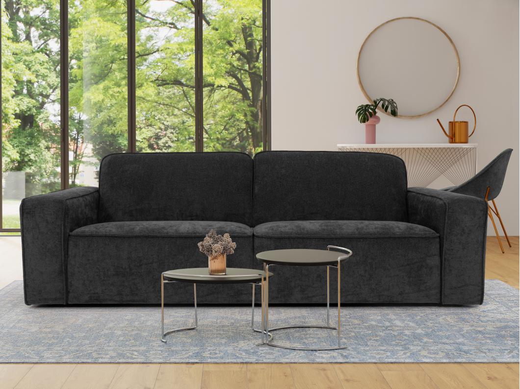 Canapé 3 places en tissu anthracite MINATA