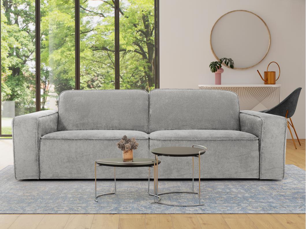 Canapé 3 places en tissu gris clair MINATA