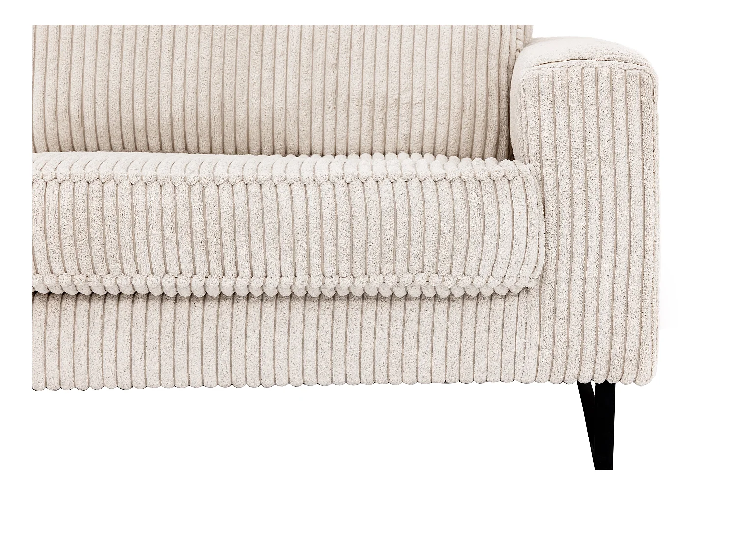 Stor beige manchestersammet höger hörnsoffa TESSIO från Maison Céphy