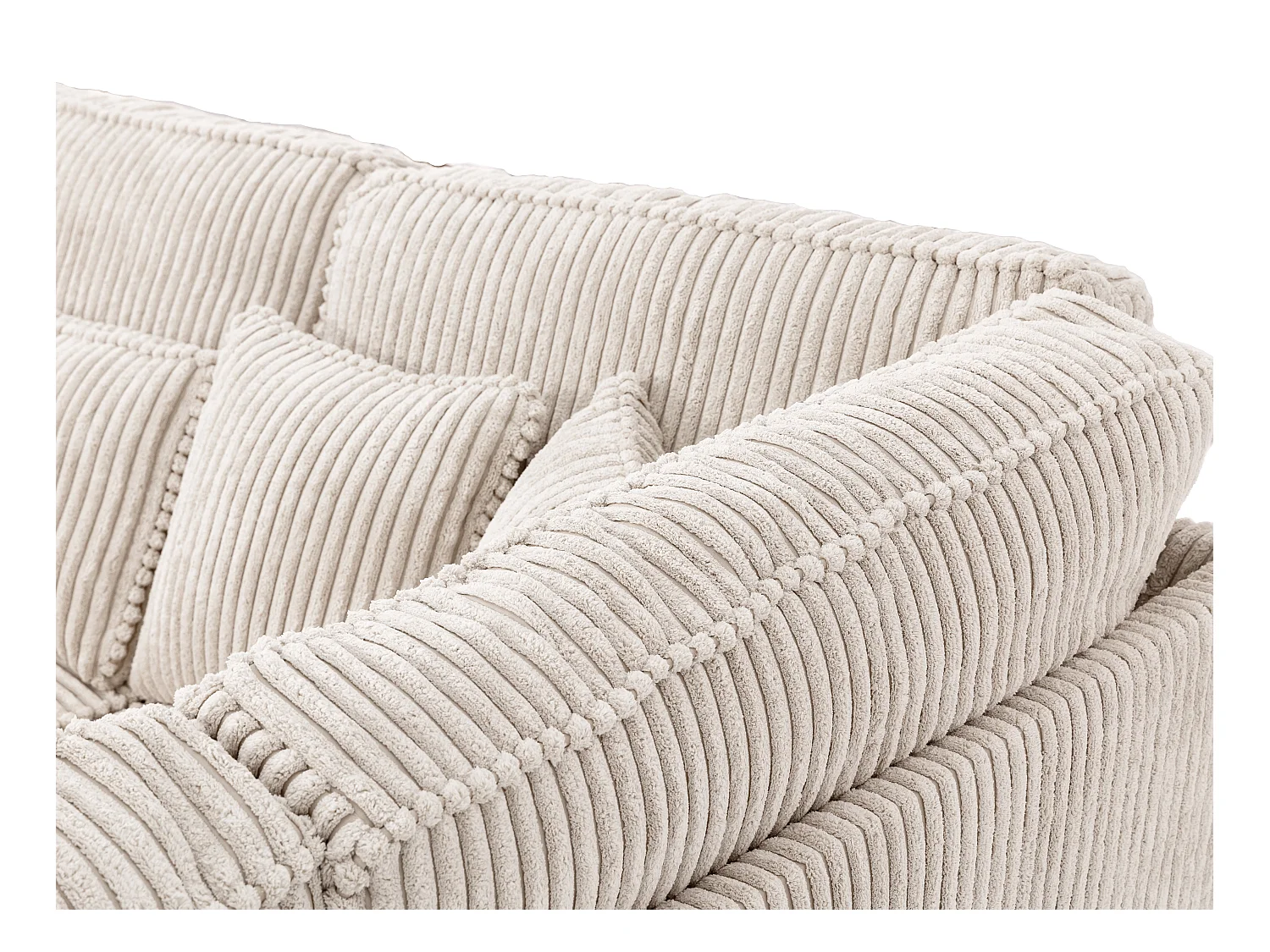 Stor beige manchestersammet höger hörnsoffa TESSIO från Maison Céphy