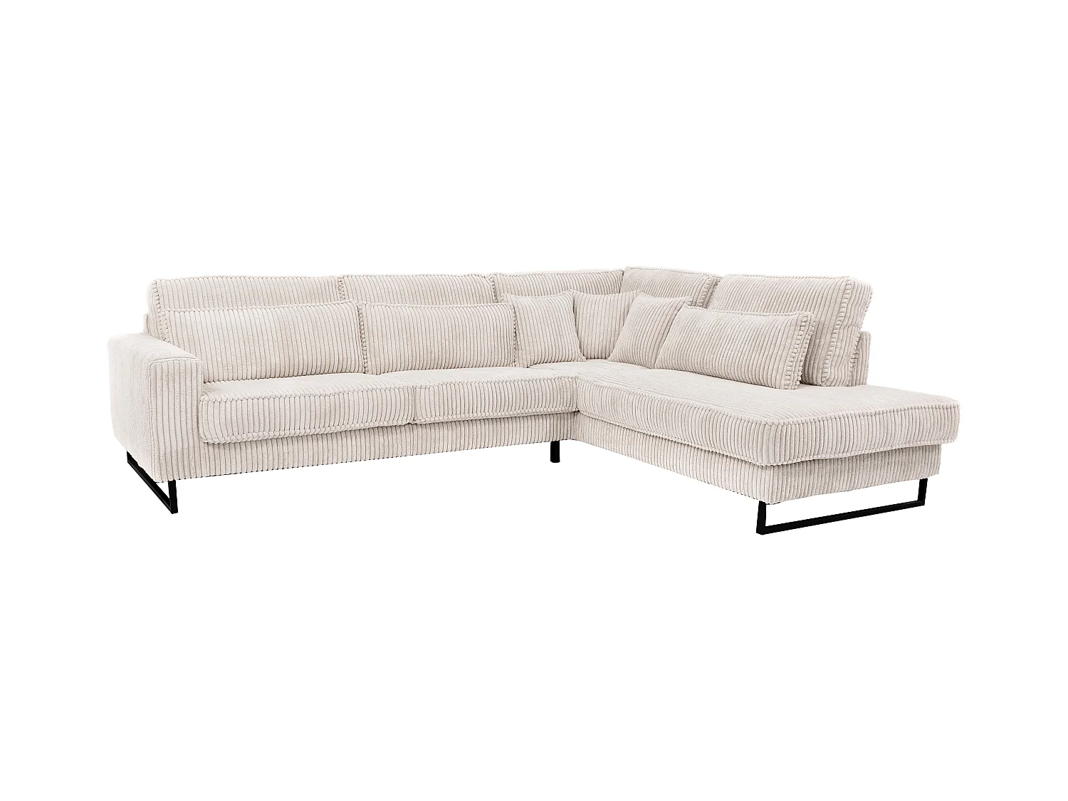 Stor beige manchestersammet höger hörnsoffa TESSIO från Maison Céphy