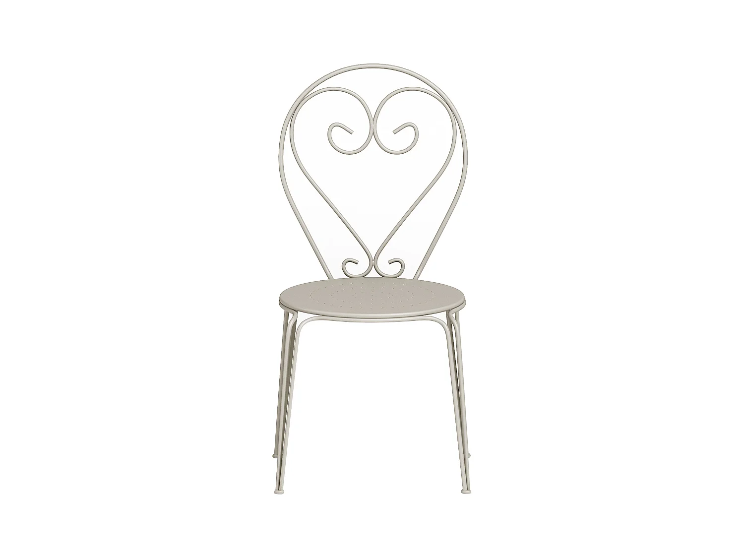 Garten-Essgruppe: Tisch + 4 stapelbare Stühle - Metall in Eisenoptik - Beige - GUERMANTES von MYLIA