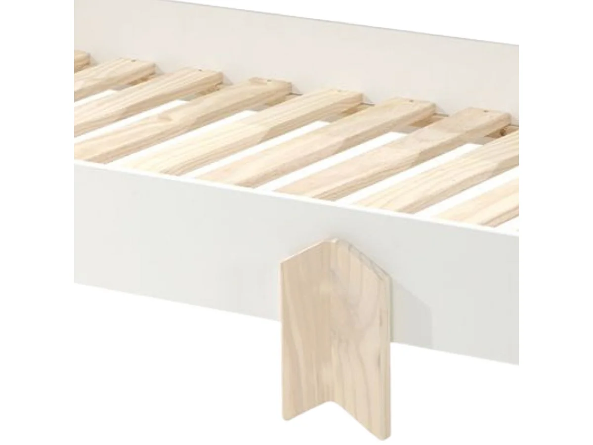 STAPEL - Lit Empilable 90x200cm Blanc Pieds Flèche