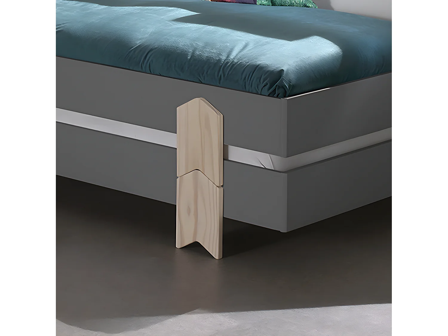 STAPEL - Lot de 2 Lits Empilables 90x200cm Gris Flèche