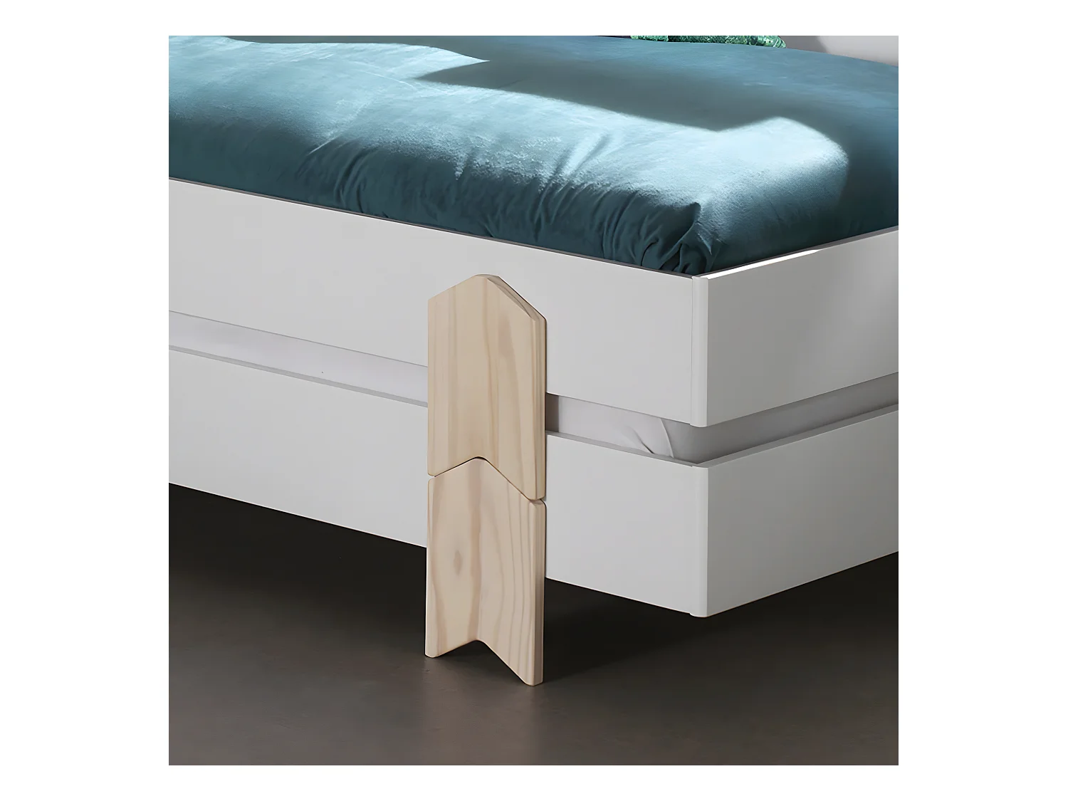 STAPEL - Lot de 2 Lits Empilables 90x200cm Blancs Flèche