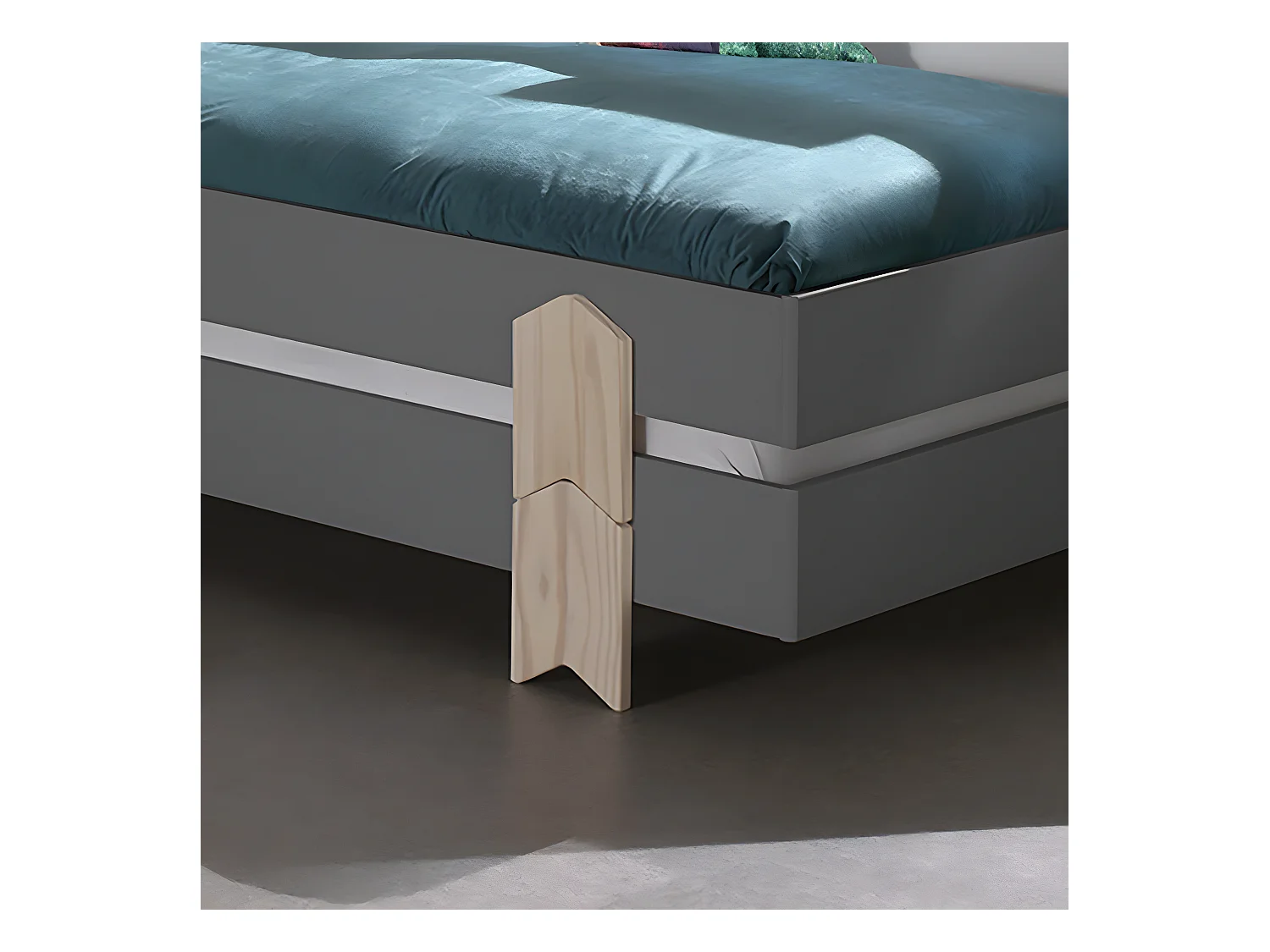 STAPEL - Lot de 3 Lits Empilables 90x200cm Gris Flèche