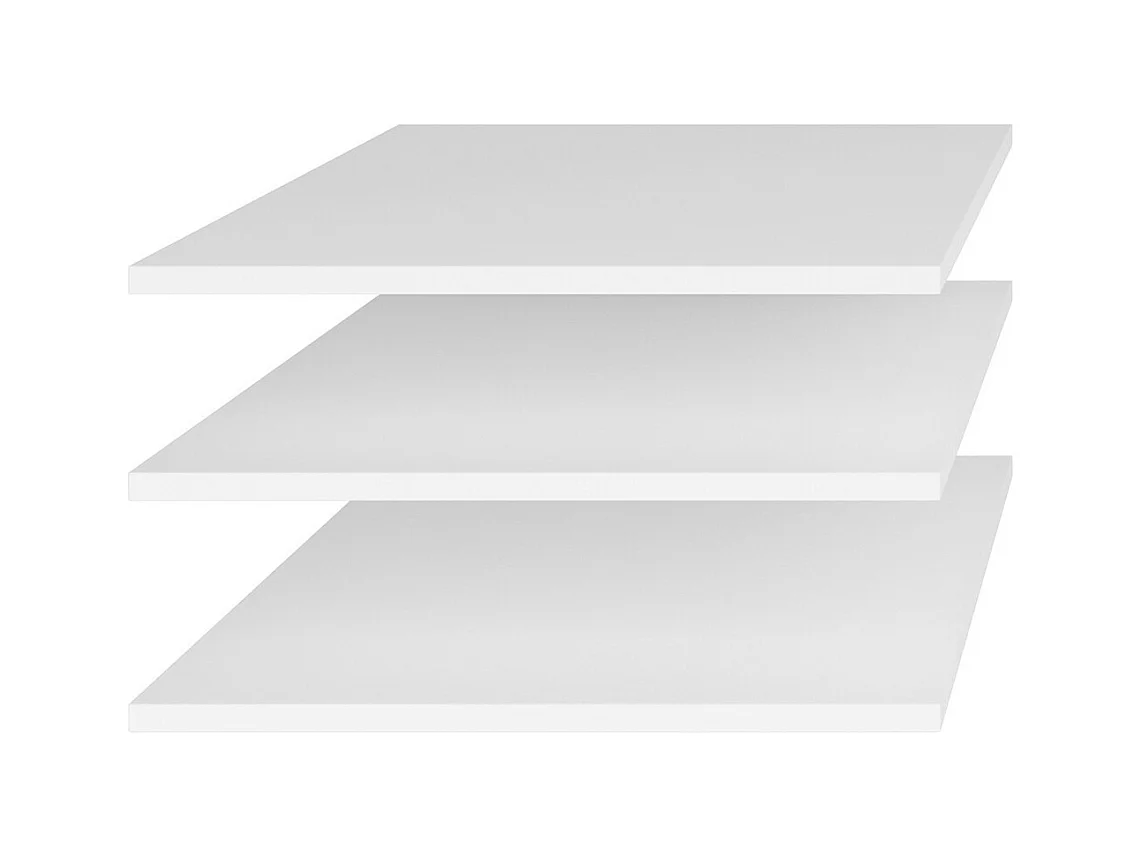 Armário de 2 portas e 3 gavetas para closet da coleção MODULO na cor branca com LED e pacote de 3 prateleiras incluso.