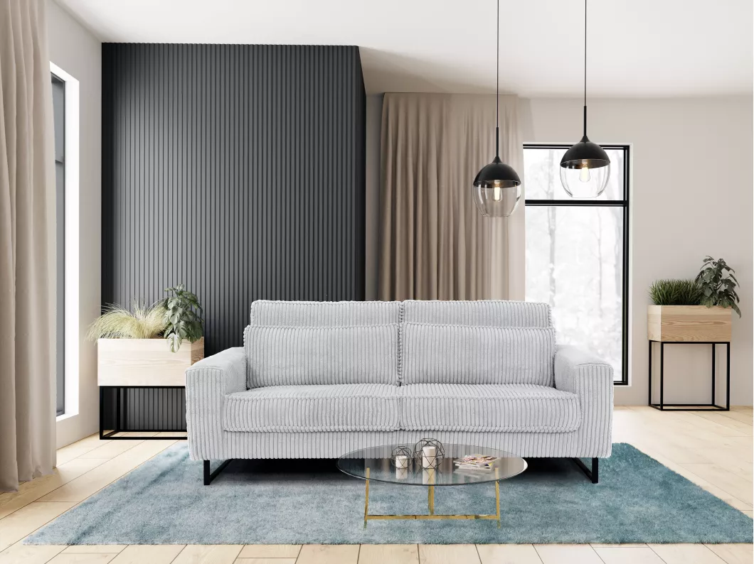 Kauf Unique Sofa 3-Sitzer - Cord - Hellgrau - TESSIO von Maison Céphy