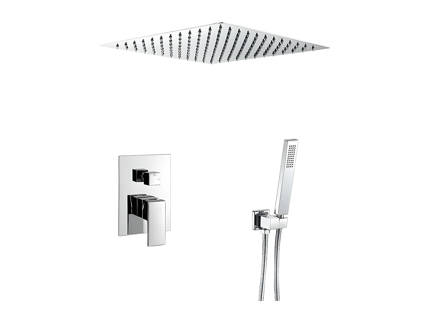 Conjunto de ducha empotrada a ras de techo ACTON cromado